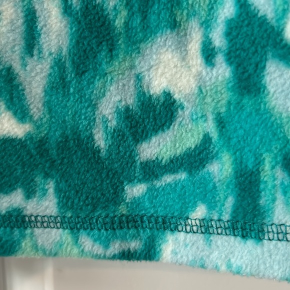 Eddie Bauer 1/2 Zip Recycled Fleece Pullover Sea-foam Green White Abstract Print - Picture 13 of 15